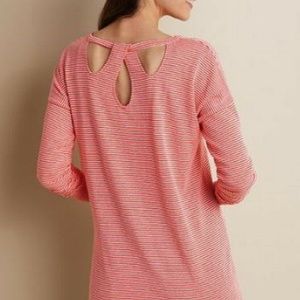 SOFT SURROUNDINGS French Key Top Stripe Coral Size Small (6-8)